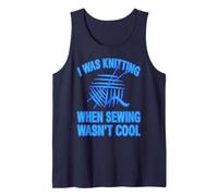 Tejía Cuando Coser No Era Genial Humor Retro Camiseta sin Mangas