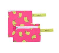 Tejido 100% reciclado Bolsa reutilizable merienda y sándwiches de doble capa lavable - Fácil de limpiar | Cremallera de fácil apertura | Pack de 2