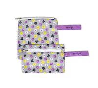 Tejido 100% reciclado Bolsa reutilizable merienda y sándwiches de doble capa lavable - Fácil de limpiar | Cremallera de fácil apertura | Pack de 2