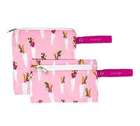 Tejido 100% reciclado Bolsa reutilizable merienda y sándwiches de doble capa lavable - Fácil de limpiar | Cremallera de fácil apertura | Pack de 2