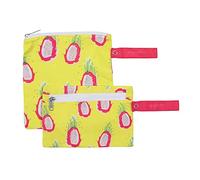 Tejido 100% reciclado Bolsa reutilizable merienda y sándwiches de doble capa lavable - Fácil de limpiar | Cremallera de fácil apertura | Pack de 2