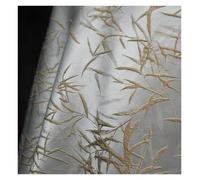Tejido de brocado con motivos florales, Tela Jacquard Hoja De Bambú Floral Cheongsam Blanco Negro 50x115cm