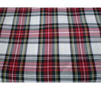 Tejido de cuadros escoceses, color rojo y blanco
