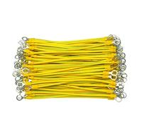 Tejido de la tira de tierra, conexión de la línea Cable de tierra fotovoltaica solar 10/12/14 AWG, terminal 8 mm, amarillo verde, 10-50 cm, paquete de 100(14 AWG, 10 cm)