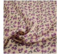 Tejido de pana, Tela Pana De Algodón Estampada Flor Tulipán Multicolor 1M(Purple)