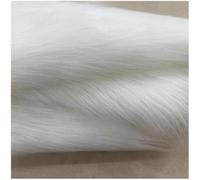 Tejido de piel sintética peluda, Material de piel sintética for manualidades, pelo largo y esponjoso, 160 x 50 cm, 62 19 pulgadas(White)