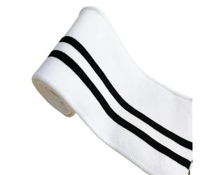 Tejido de punto elástico acanalado, Tela de puños punto acanalado DIY Multicolor 100x8cm(White)