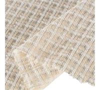 Tejido de tapicería de tweed, Tela tejida a cuadros de seda chenilla Tweed for chaleco chaqueta multicolor 1m x 1,5m(Color-01)