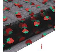 Tejido de tul en rollo Rollo de tela, Daisy Printed Tulle Fabric Sewing Dress Skirt Wedding Roll Multicolor 150X100cm(Black)