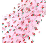 Tejido de tul en rollo Rollo de tela, Daisy Printed Tulle Fabric Sewing Dress Skirt Wedding Roll Multicolor 150X100cm(Pink)