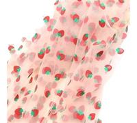 Tejido de tul en rollo Rollo de tela, Daisy Printed Tulle Fabric Sewing Dress Skirt Wedding Roll Multicolor 150X100cm(Peach)
