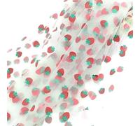 Tejido de tul en rollo Rollo de tela, Daisy Printed Tulle Fabric Sewing Dress Skirt Wedding Roll Multicolor 150X100cm(Green)