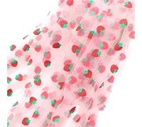 Tejido de tul en rollo Rollo de tela, Daisy Printed Tulle Fabric Sewing Dress Skirt Wedding Roll Multicolor 150X100cm(Han Pink)