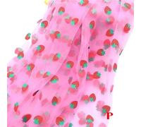 Tejido de tul en rollo Rollo de tela, Daisy Printed Tulle Fabric Sewing Dress Skirt Wedding Roll Multicolor 150X100cm(Rose)