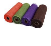 Tejido de tul en rollo Rollo de tela, Deco Mesh Ribbons Pack Of 4 Multicolor 10.24 inches By 30 feet(Color-g)