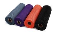 Tejido de tul en rollo Rollo de tela, Deco Mesh Ribbons Pack Of 4 Multicolor 10.24 inches By 30 feet(Color-f)