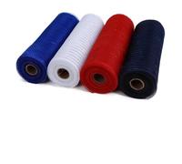 Tejido de tul en rollo Rollo de tela, Deco Mesh Ribbons Pack Of 4 Multicolor 10.24 inches By 30 feet(Color-a)