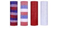 Tejido de tul en rollo Rollo de tela, Deco Mesh Ribbons Pack Of 4 Multicolor 10.24 inches By 30 feet(Color-j)