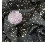 Tejido de tul en rollo Rollo de tela, Sequined Star Tulle Mesh Fabric Roll Multicolor 150cm x 1-3m(Black,150cm*2m)