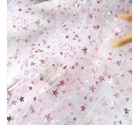 Tejido de tul en rollo Rollo de tela, Sequined Star Tulle Mesh Fabric Roll Multicolor 150cm x 1-3m(Pink,150cm*3m)