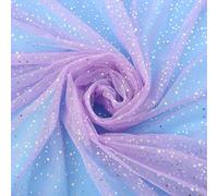 Tejido de tul en rollo Rollo de tela, Tulle Mesh Glitter Fabric Roll With Stars Multicolor 150-160cm x 1-3m(Pu-rple,160cm*3m)