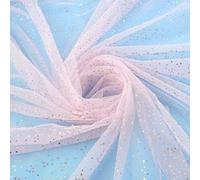 Tejido de tul en rollo Rollo de tela, Tulle Mesh Glitter Fabric Roll With Stars Multicolor 150-160cm x 1-3m(Light-pink,160cm*3m)