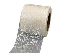 Tejido de tul en rollo Rollo de tela, Yarn Roll Deco Mesh Ribbon Flower Vine Mesh Tulle Ribbon Multicolor 6cm x 25yards(Ivory)