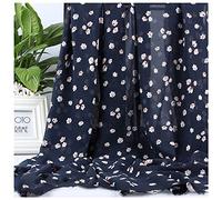 Tejido de tul, Voile Pearl Chiffon Fabric Multicolor 150cm Wide Sold By The Meter For Clothing(Floral Tibetan Cyan)