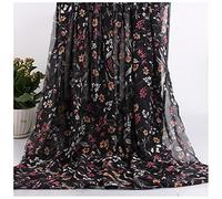 Tejido de tul, Voile Pearl Chiffon Fabric Multicolor 150cm Wide Sold By The Meter For Clothing(Orchid Black)