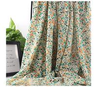 Tejido de tul, Voile Pearl Chiffon Printed Fabric 150cm Wide Multicolor Sold By Meter For Clothing(Flowery Green)
