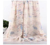 Tejido de tul, Voile Pearl Chiffon Printed Fabric 150cm Wide Multicolor Sold By Meter For Skirts Shirts(5# Cream-colored)