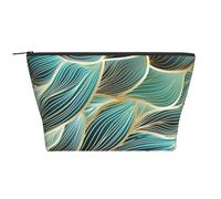 Tejido Dorado y Verde Texturizado, Bolsa de artículos de tocador Bolsa de Maquillaje Bolsa de cosméticos Bolsa de artículos de tocador de Viaje portátil