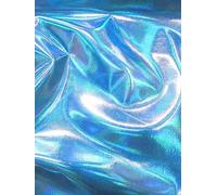 Tejido metálico holograma de papel metálico Lame Shiny 4 Way Stretch Sparkle Spandex Tela por yarda 39 x 59 en tela azul A25