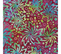 Tejido, Verde, 100%, algodón, patrones de teñido anudado Bali Batik, de patrones, para retales - por 25 cm