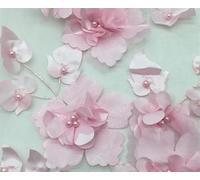 Tejidos de tul bordado con encaje, Beading 3D Embroidered Lace Fabric Multicolor 1M Or 5M(Light Pink,1Meter)