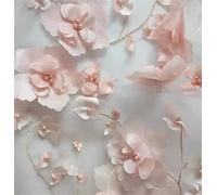 Tejidos de tul bordado con encaje, Beading 3D Embroidered Lace Fabric Multicolor 1M Or 5M(Orange Pink,5Meters)