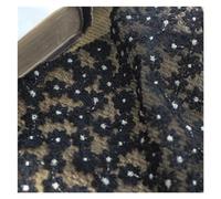 Tejidos de tul bordado con encaje, Cotton Daisy Embroidery Mesh Lace Fabric Multicolor 130cm Wide By Yard For Sewing(Black)