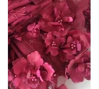 Tejidos de tul bordado con encaje, Wedding Dress DIY Beading 3D Lace Fabric Multicolor Multiple Sizes(Red,5Meters)