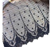 Tejidos de tul bordado con encaje, Wedding Dress Lace Fabric Multicolor 3-5 yards DIY(Black,3Yards)