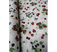 TEJIDOS FERRERO LONETA ESTAMPADA FRESAS UNICO