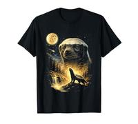 Tejón de Miel Aullando a la Luna Meme Funny 90s Honey Badger Camiseta