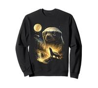 Tejón de Miel Aullando a la Luna Meme Funny 90s Honey Badger Sudadera