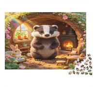 Tejón del Bosque Hogar Puzzle para Adultos Puzzle de 1000 Piezas Guarida Animal Acogedora Juego de Puzzle 1000 Piezas Relax Regalo Familia 70x50cm/1000pcs