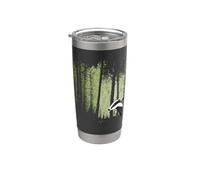 tejón descarado en el bosque oscuro Ilustración Vaso térmico de acero inoxidable de doble pared