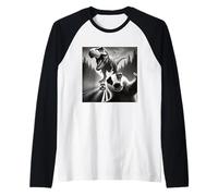 Tejón En Carretera con Bosque Misterioso Camiseta Manga Raglan