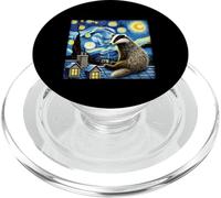 Tejón en el Techo en la Noche Estrellada PopSockets PopGrip para MagSafe