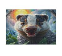 Tejón Puzzle 300 Piezas Cochetón Resistente Paisaje de Edificio Rompecabezas Familiar para Toda La Familia Juguete Educativo 3D Maquetas Construir 300 PCS