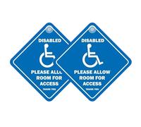 Tek Automotive Please allow room for Access Thank You Disabled - Calcomanías para automóvil con texto en inglés "Thank You Disabled", paquete doble, 5.5 x 5.5 pulgadas con ventosa, ayuda para