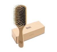 TEK- Cepillo Rectangular Grande Púa Larga en Madera de Fresno, Hecho a Mano en Italia, para Pelo Largo, Muy Largo, Liso, Grueso o Fino - 22 x 6.5 cm