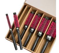 TEK Ceramik Oxy - Juego de 6 cepillos redondos (13/18/24/30/36/42 mm) - Barril de cerámica - Para todo tipo de cabello - Fabricado en Italia